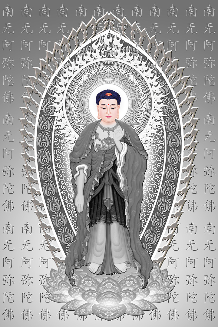 Hình ảnh Phật Bồ tát trắng đen 1