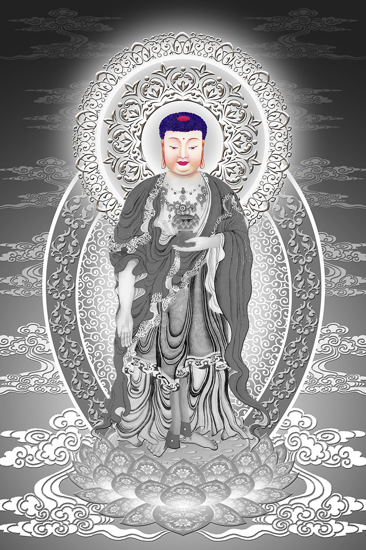 Hình ảnh Phật Bồ tát trắng đen 2
