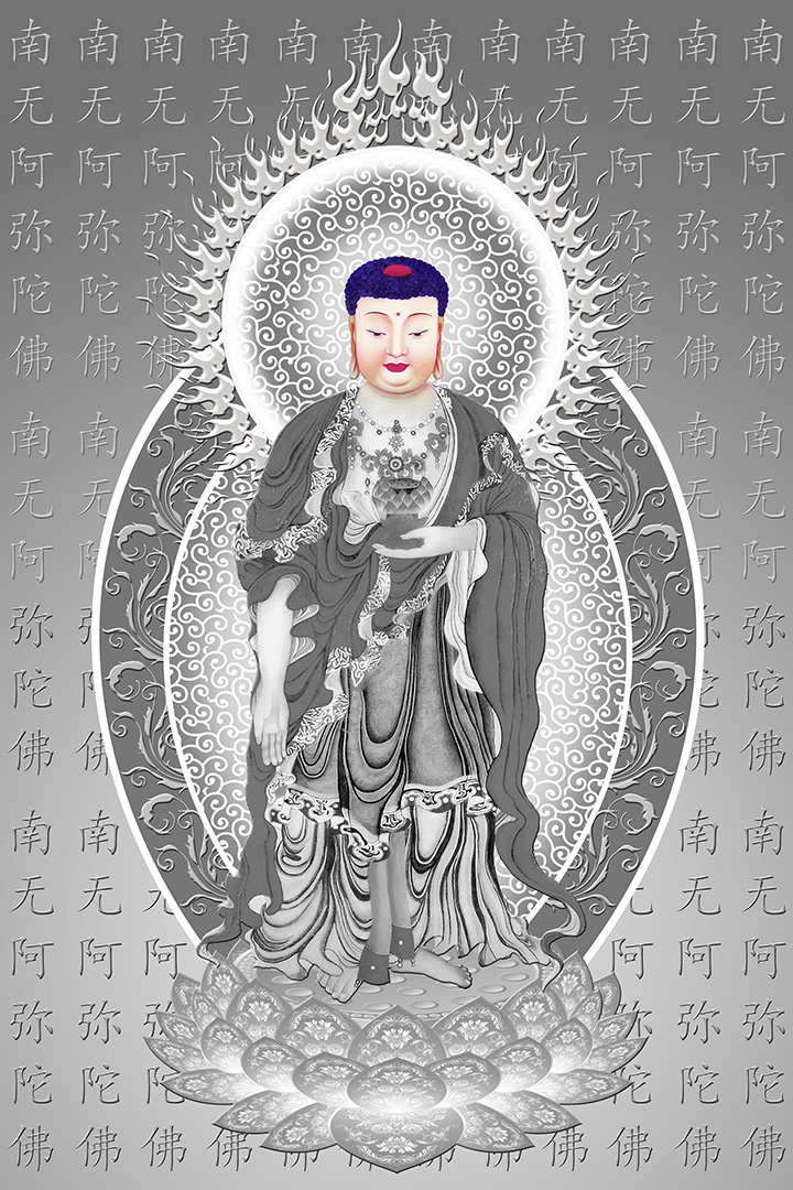 Hình ảnh Phật Bồ tát trắng đen 3