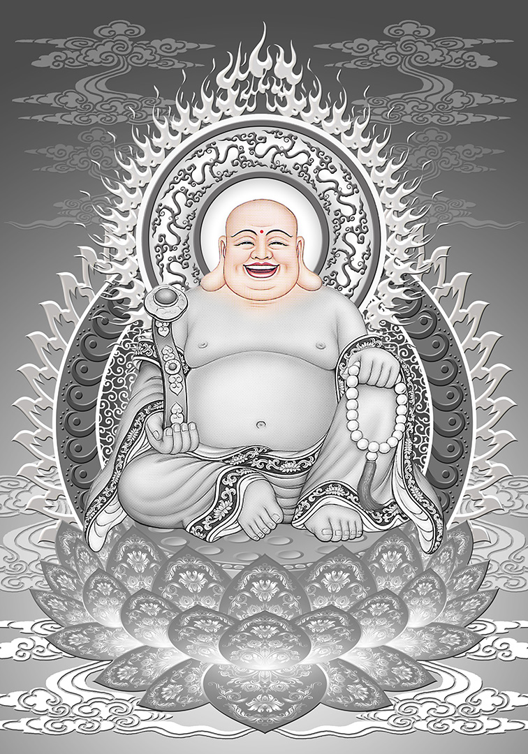 Hình ảnh Phật Bồ tát trắng đen 5