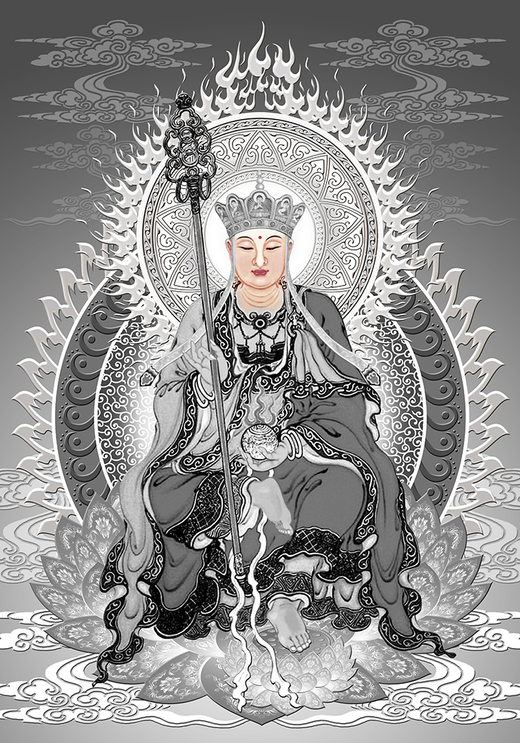 Hình ảnh Phật Bồ tát trắng đen 7