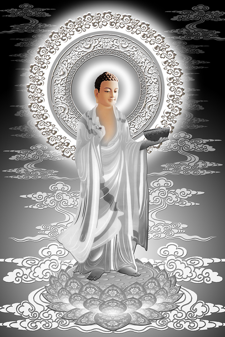 Hình ảnh Phật Bồ tát trắng đen 8