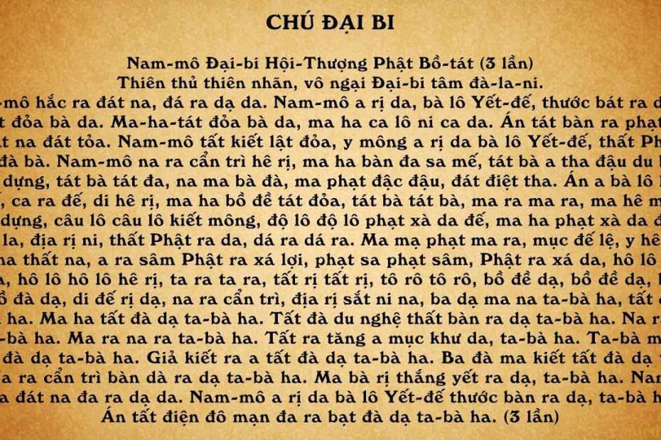 nghi thức trì chú đai bi